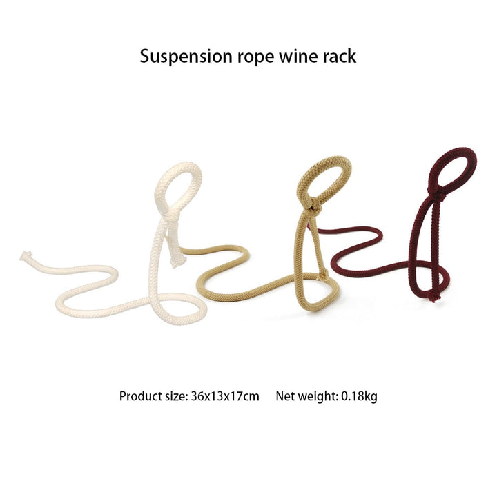 BowLift | RopeElegance Hanging Rope Wine Rack | Stylish Wine Storage | Unique Design for Home