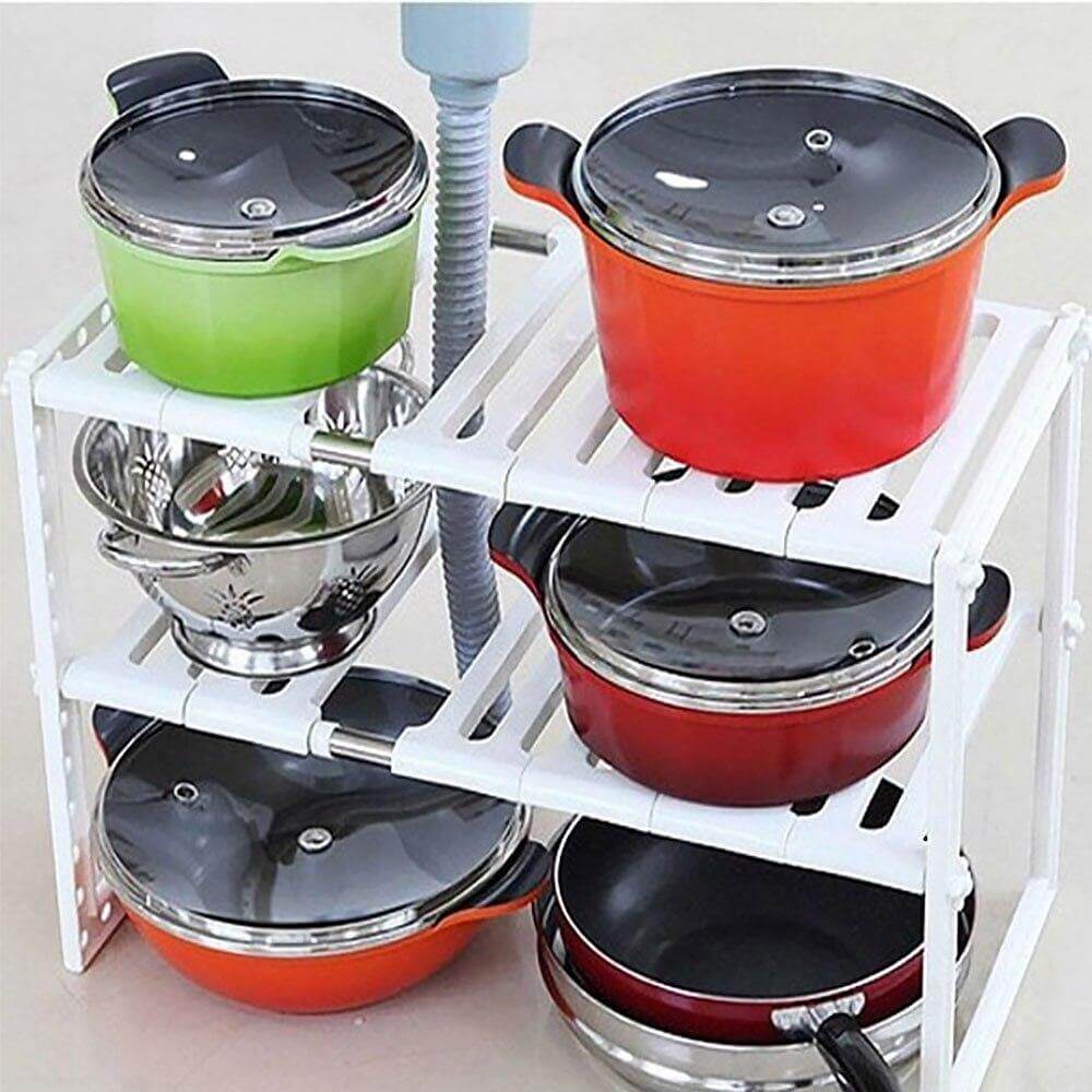 BowLift | Adjustable Double Layer Kitchen Dish Storage Rack