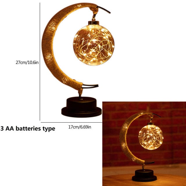 BowLift | Rayvia Lunar Lamp - Half Moon LED Light with Glass Globe for Cozy Atmosphere