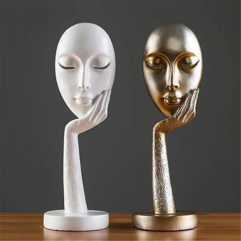 Modern Abstract Human Face Art Statue | Bowlift