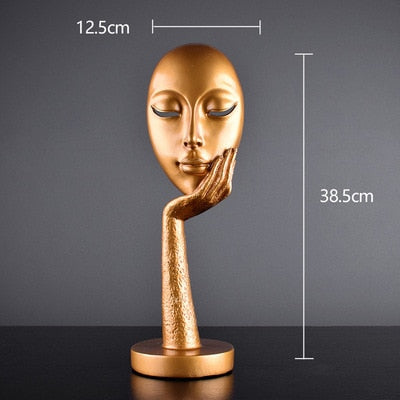 Modern Abstract Human Face Art Statue | Bowlift