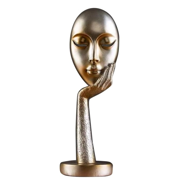 Modern Abstract Human Face Art Statue | Bowlift