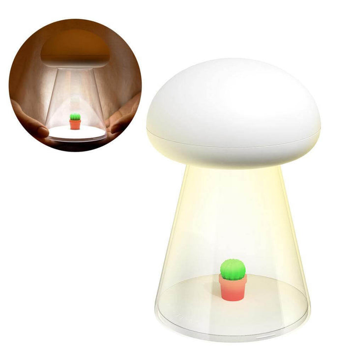 BowLift | Rechargeable White Cactus USB Mushroom Night Lamp