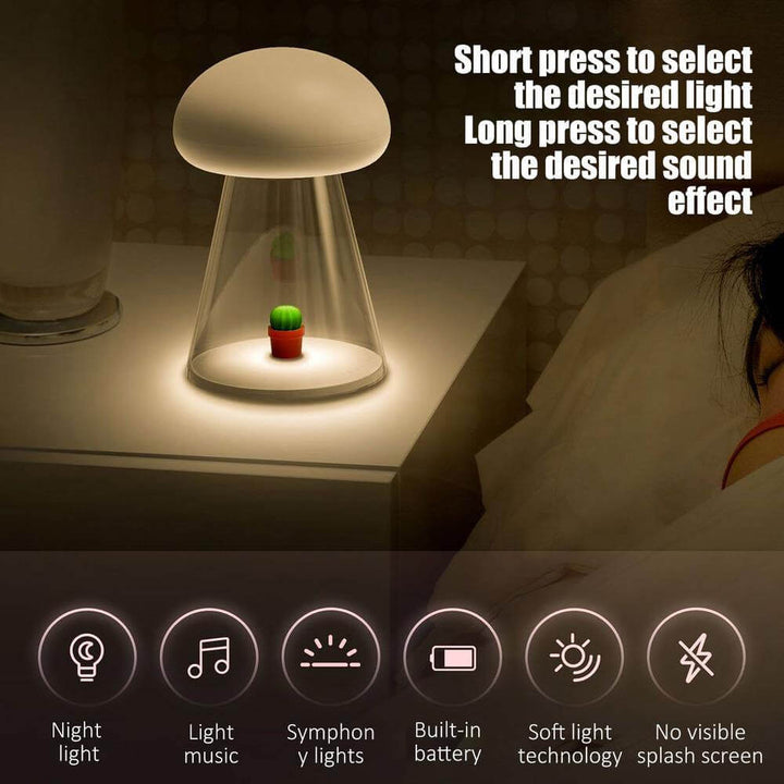 BowLift | Rechargeable White Cactus USB Mushroom Night Lamp