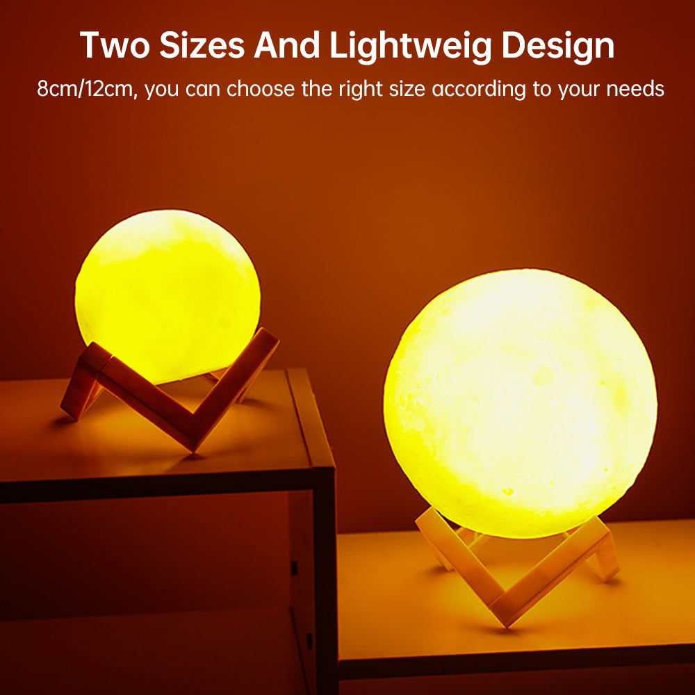 3D Light Touch Switch RechargeaBowlifte Moon Night Lamp | Bowlift