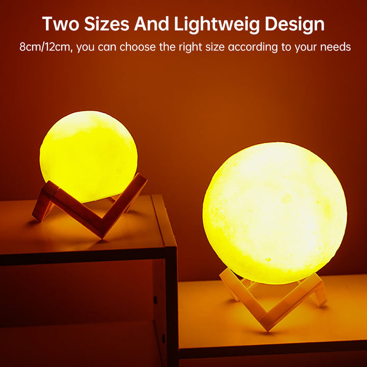 3D Light Touch Switch RechargeaBowlifte Moon Night Lamp | Bowlift