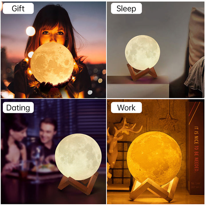 3D Light Touch Switch RechargeaBowlifte Moon Night Lamp | Bowlift