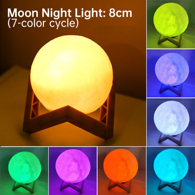 3D Light Touch Switch RechargeaBowlifte Moon Night Lamp | Bowlift