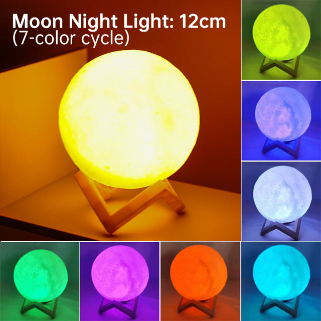 3D Light Touch Switch RechargeaBowlifte Moon Night Lamp | Bowlift
