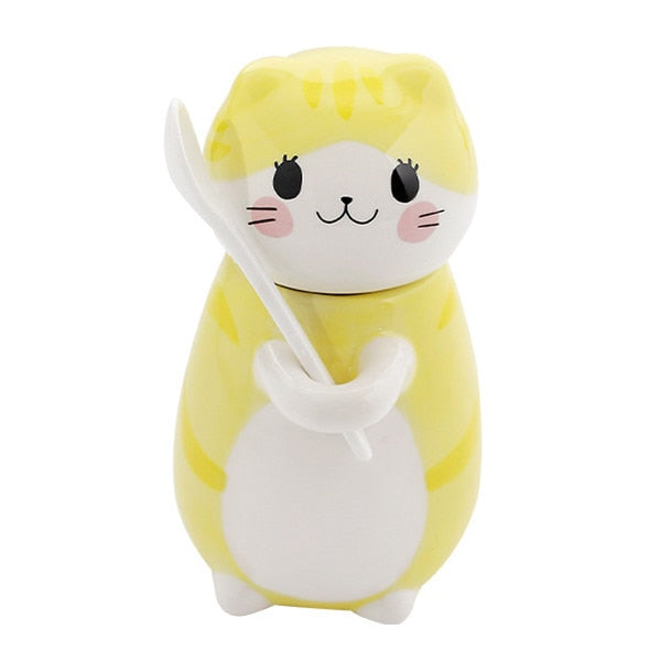 BowLift | Cute Cat Handmade Coffee Mugs with Spoon