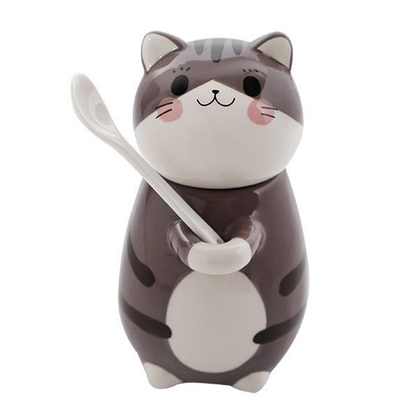 BowLift | Cute Cat Handmade Coffee Mugs with Spoon