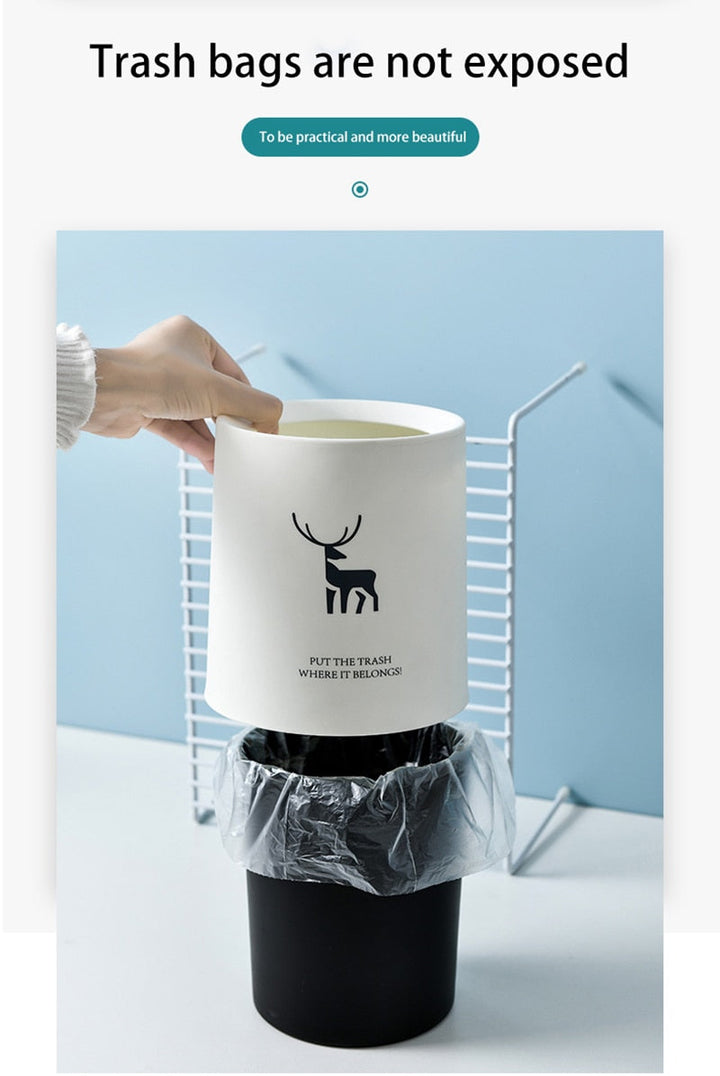 BowLift | Nordic Desktop Double-Layer Mini Trash Can