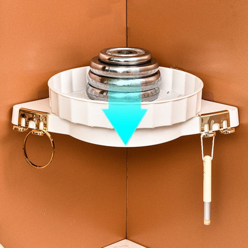 BowLift | Wall-Mounted Pastel Bathroom Corner Storage Shelf