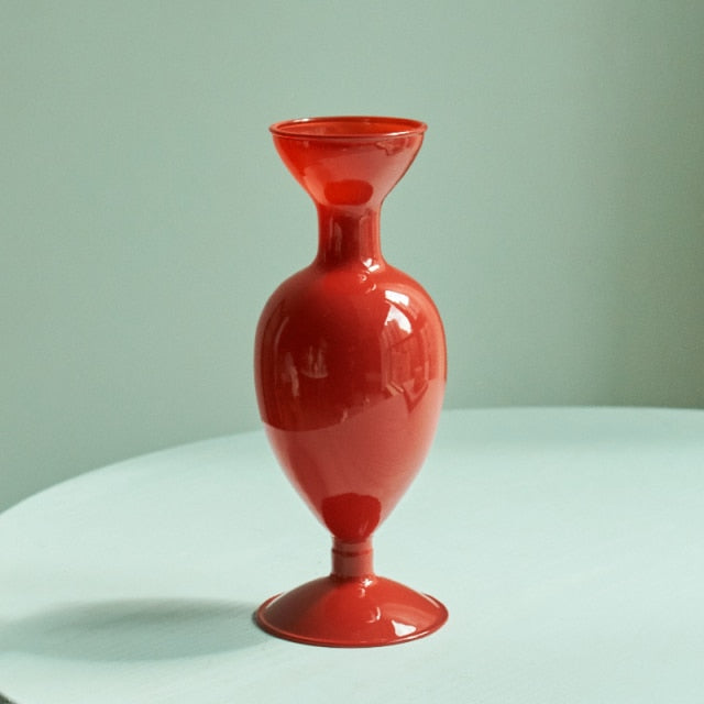 BowLift | Cherry Red Glass Stick Candle Holder & Vases