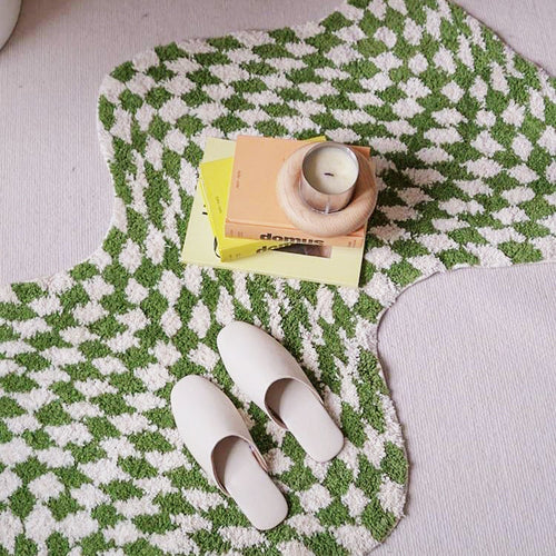 Wavy Checkerboard Mini Rug | Bowlift