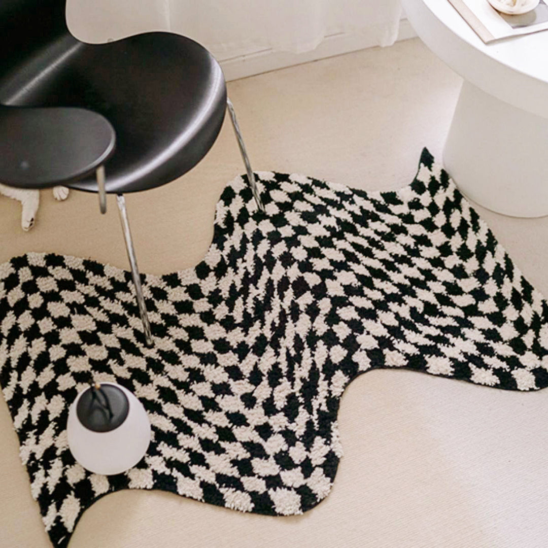 Wavy Checkerboard Mini Rug | Bowlift