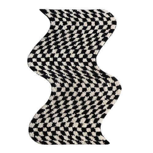 Wavy Checkerboard Mini Rug | Bowlift