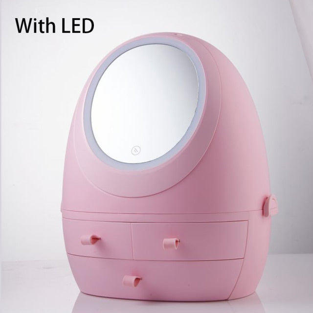 BowLift | LED Light Mirror Cosmetic Makeup Storage Box