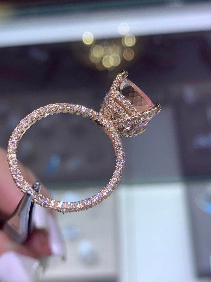 BowLift | Luxury Fashion Rose Gold Filling Inlaid Zircon Crystal Wedding Rings