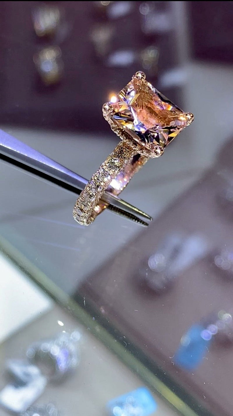 BowLift | Luxury Fashion Rose Gold Filling Inlaid Zircon Crystal Wedding Rings