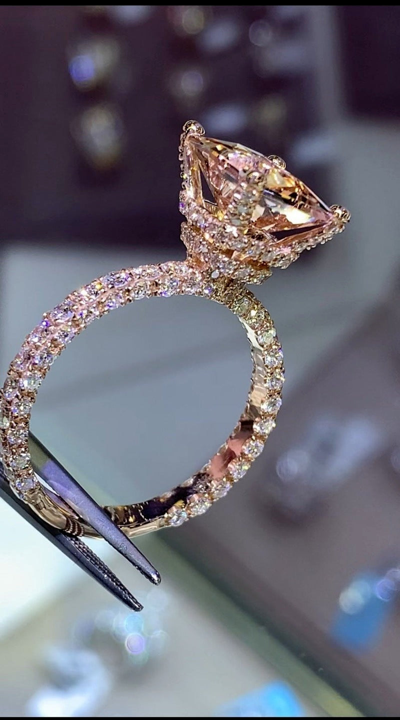 BowLift | Luxury Fashion Rose Gold Filling Inlaid Zircon Crystal Wedding Rings