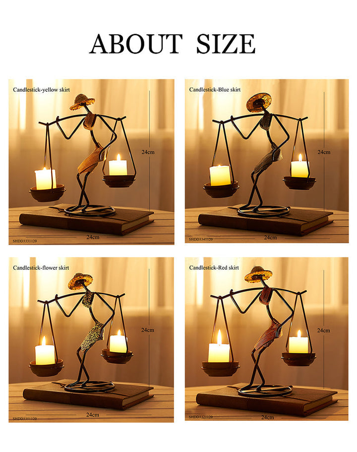 Nordic Abstract Character Metal Candle Holder | Bowlift