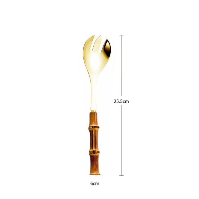 BowLift | Bamboo Handle Salad Serving Cutlery Kitchen Accessories