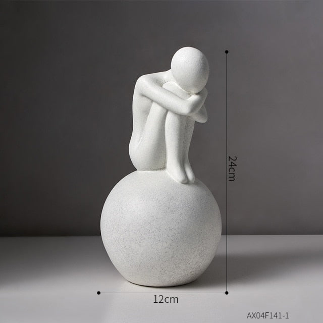 Nordic Abstract Thinker Resin Statue Sculpture | Bowlift