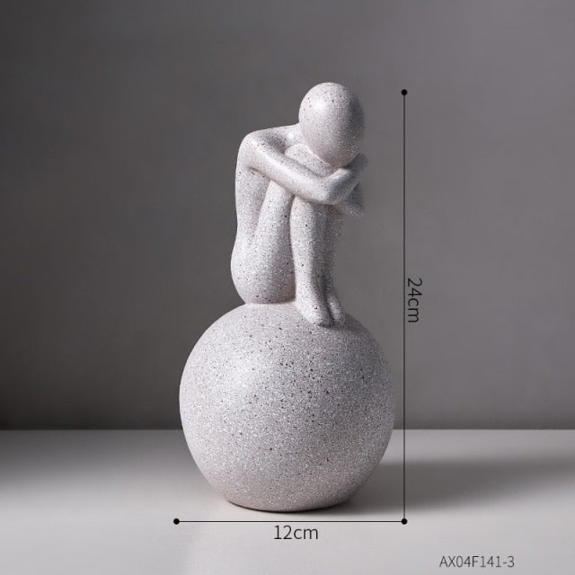 Nordic Abstract Thinker Resin Statue Sculpture | Bowlift