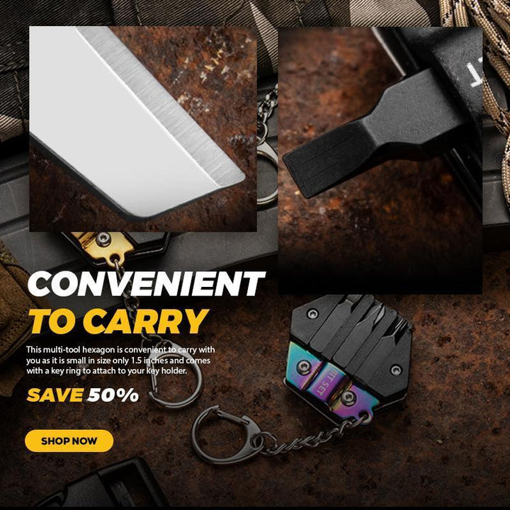 Multifunctional Hexagon Outdoor EDC Survival Tool | Bowlift