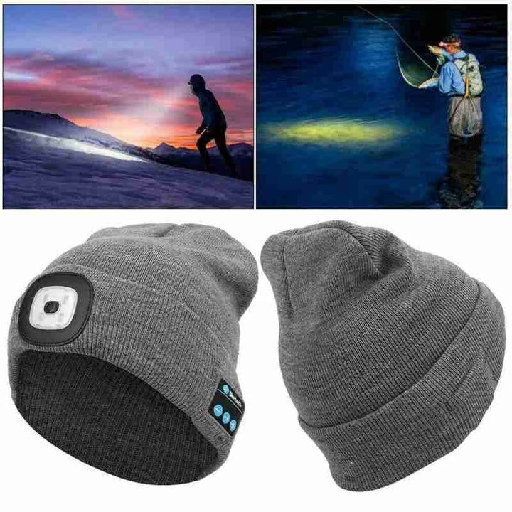 Unisex Bluetooth Speaker Headlamp Beanie Hat | Bowlift