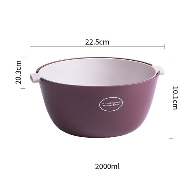 BowLift | Kitchen Double Drain Vegetable Basket