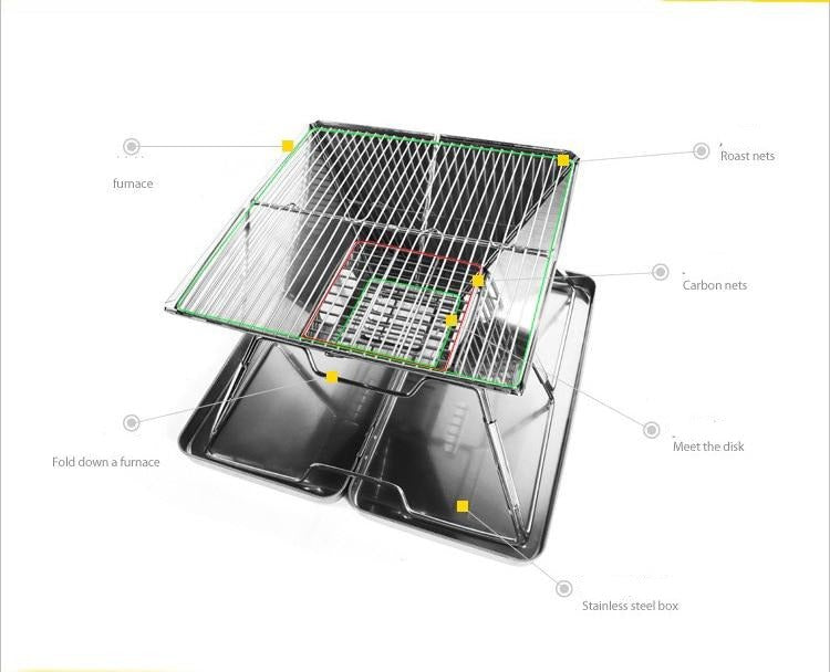Foldable Portable Mini Travel Camping Grill | Bowlift