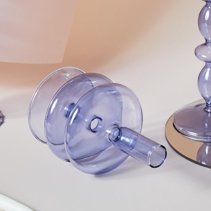 Modern Glass Candleholder-Ocean Blue | Bowlift