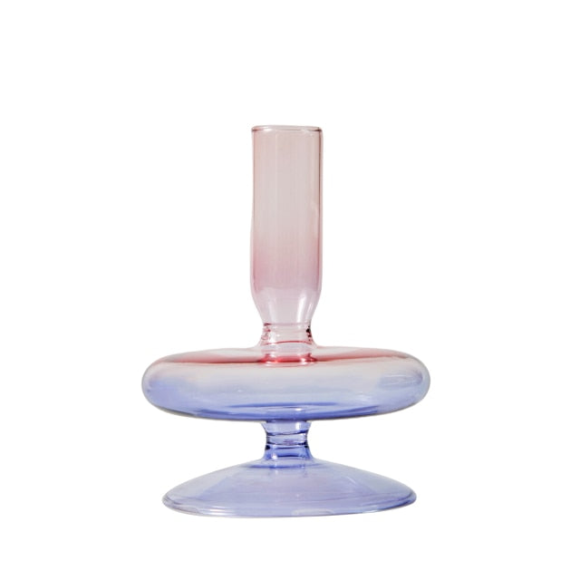 Modern Glass Candleholder-Ocean Blue | Bowlift