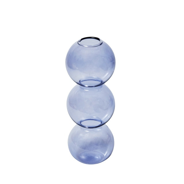 Modern Glass Candleholder-Ocean Blue | Bowlift