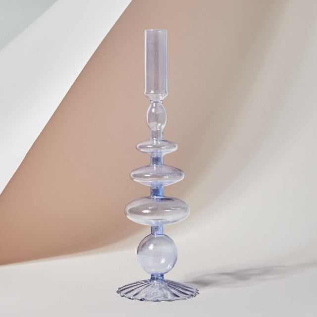 Modern Glass Candleholder-Ocean Blue | Bowlift
