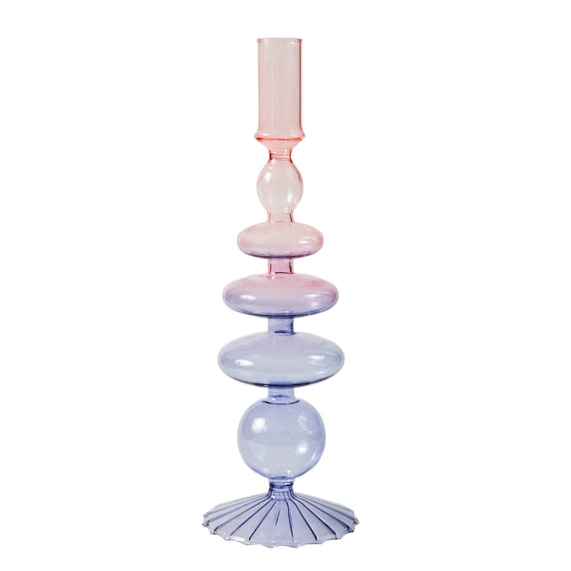Modern Glass Candleholder-Ocean Blue | Bowlift