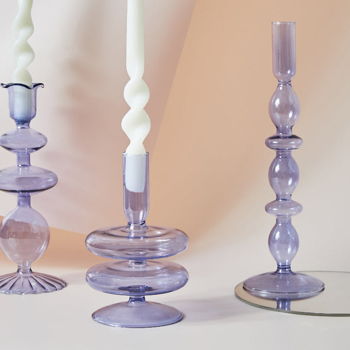 Modern Glass Candleholder-Ocean Blue | Bowlift