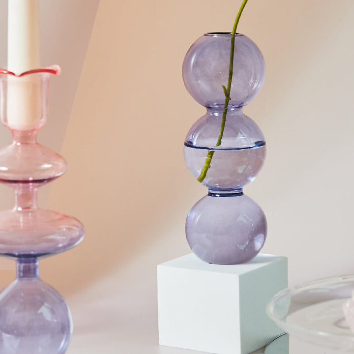 Modern Glass Candleholder-Ocean Blue | Bowlift
