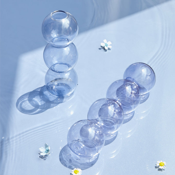 Modern Glass Candleholder-Ocean Blue | Bowlift