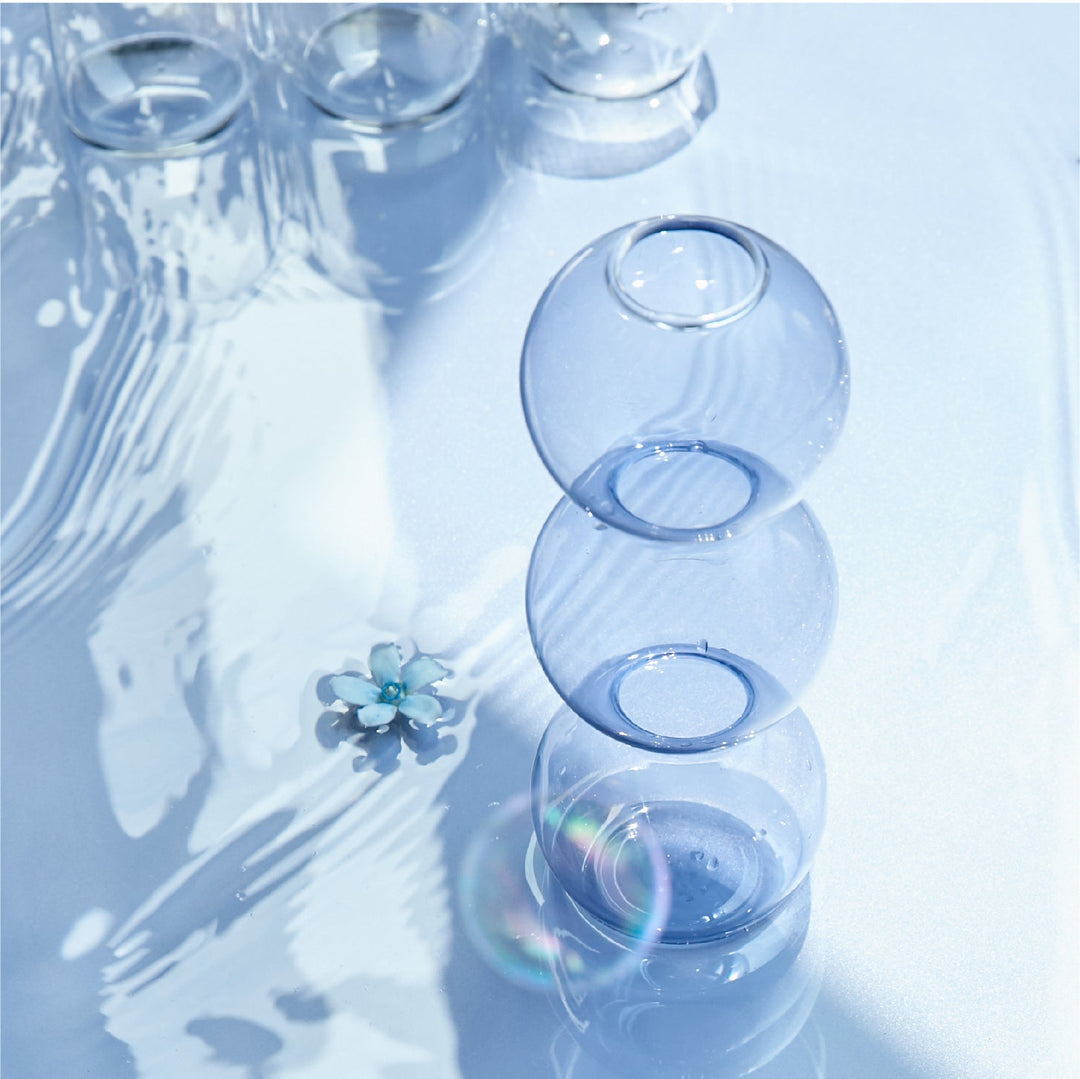 Modern Glass Candleholder-Ocean Blue | Bowlift