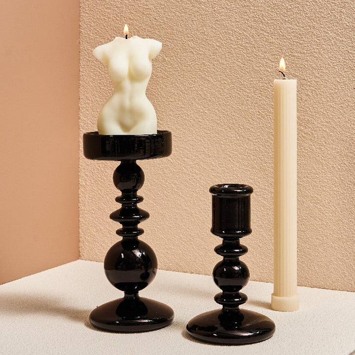 Modern Glass Candleholders - Transparent | Bowlift