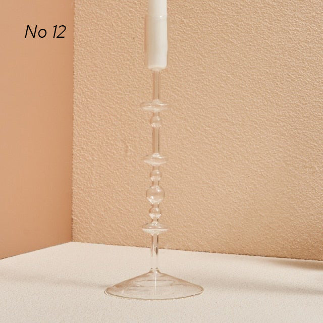 Modern Glass Candleholders - Transparent | Bowlift
