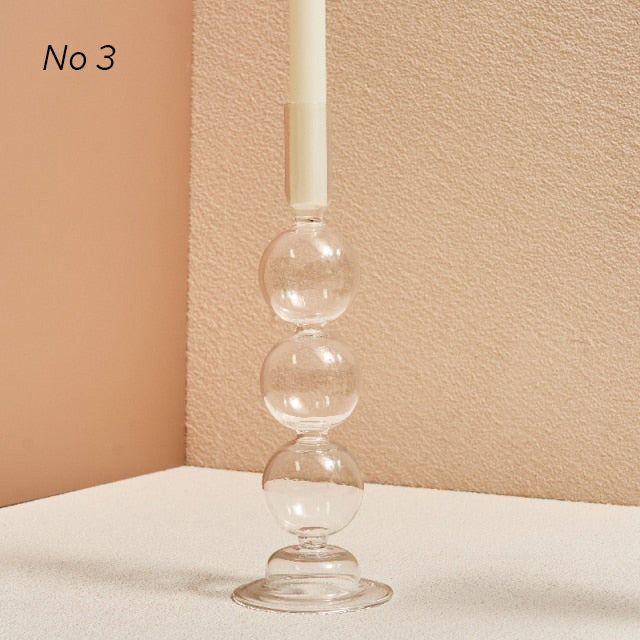 Modern Glass Candleholders - Transparent | Bowlift