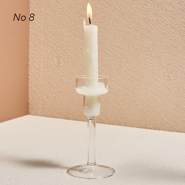 Modern Glass Candleholders - Transparent | Bowlift