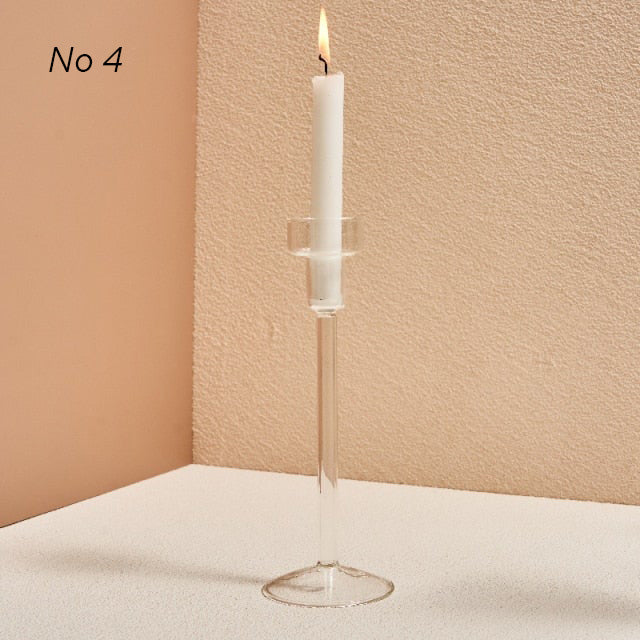 Modern Glass Candleholders - Transparent | Bowlift