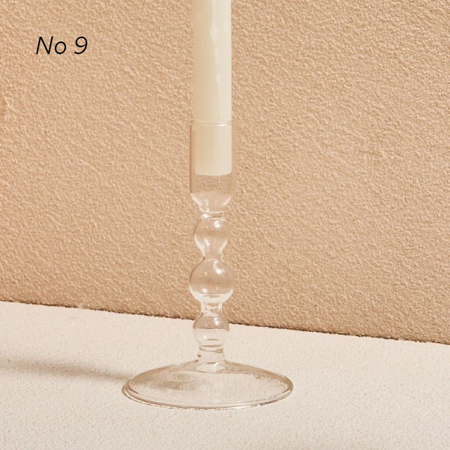 Modern Glass Candleholders - Transparent | Bowlift
