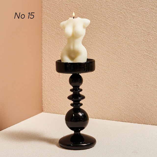 Modern Glass Candleholders - Transparent | Bowlift