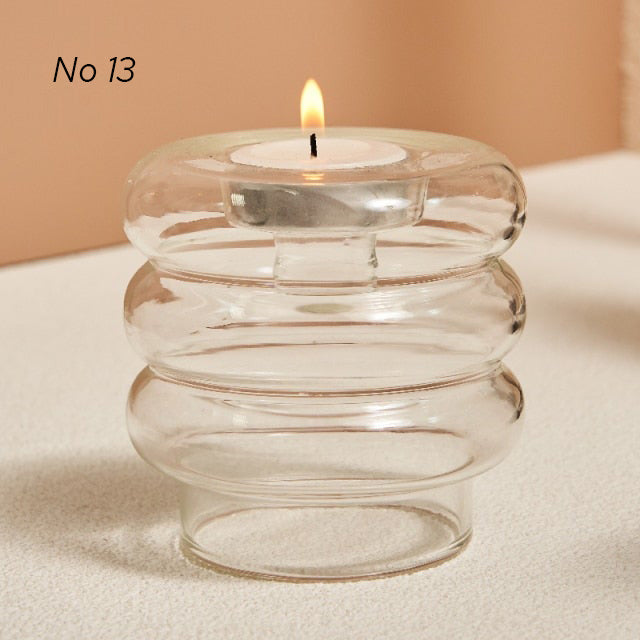 Modern Glass Candleholders - Transparent | Bowlift